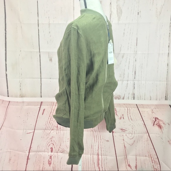 Zara Man Hood Army Green Bomber Jacket Medium - Picture 3 of 5